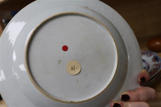 Five Qianlong export plates and a Japanese dish